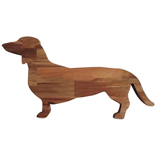 NLDGR Dackel-Hund-Essteller, Holzteller, Schneidebrett, 39,9 cm, niedliches Brett, Speiseteller, Familienparty, praktisches Futtertablett, Schneidebrett für Familienfeiern, Lebensmitteltablett, Stil A