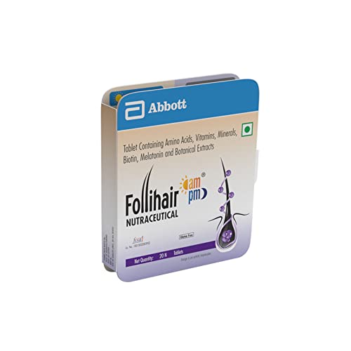 Image of Follihair Ampm 20S Tablet By Abbott|Helps Nourish & Strengthen Hair Follicles|Amino Acids,Vitamins,Minerals & Natural Extracts Tablets,Pack of 1, 100 grams