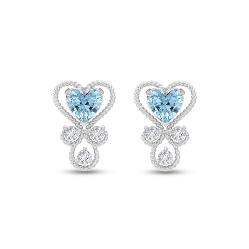 Image of CLARA 925 Sterling Silver Stud Earrings | Platinum Plated | Daily Wear |Gift for Women and Girls