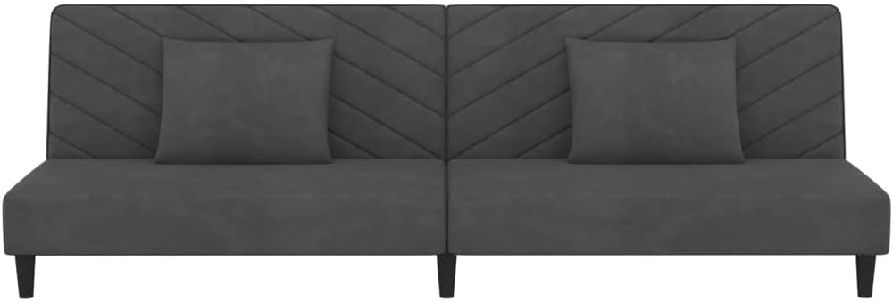 Sofa Bed Dark Gray Velvet (100% Polyester) Living Room Furniture