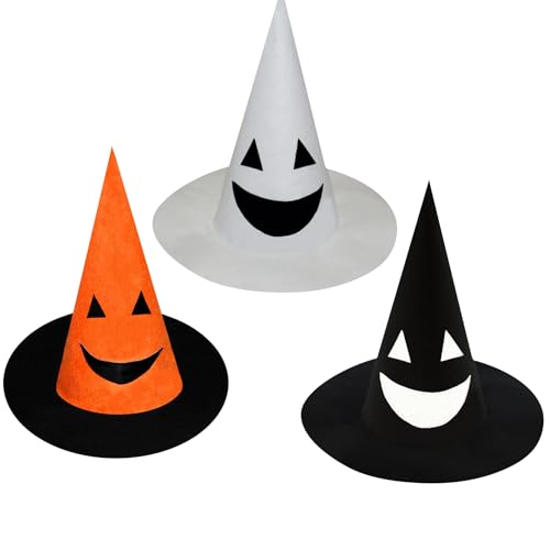Image of Kaku Fancy Dresses Witch Hat for Girls, Witch Costume Accessory for Halloween Party Prop Multicolor Witch Hat