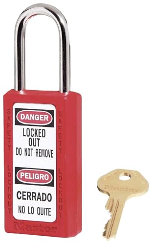 Image of NMC MP410R Danger Locked Out DO NOT Remove Padlock- 3 in. Zenex, 1.50 Steel Shackle Corrosion Resistant Lockout Padlock in Red