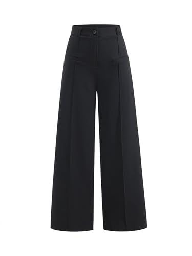 Women's Wide Leg Dress Pants Elegant High Waisted Work Office Trousers