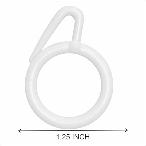 Image of ProKart - Premium Plastic Curtain Rings Hook for Windows Curtains, Door Curtains, Bathroom Curtains and Other Multipurpose Usage 1.5 Inch Inner Diameter (White, Pack of 100)
