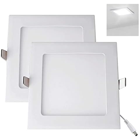 YULIN SUN Focos LED Lampara Techo 12W×2pcs Cuadrado Downlight LED Techo Empotrable Cover