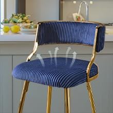 Miniatura 8 de Karl home Juego de 2 taburetes de bar de 26 pulgadas, taburetes de bar de altura de mostrador con respaldo y patas de metal, taburetes de bar