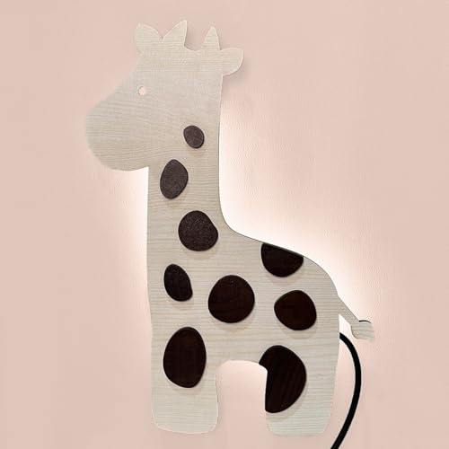 Image of Quace Wooden Giraffe Wall Lamp for Gifts,Baby Adults Bedroom, Gaming Room, Home and Party