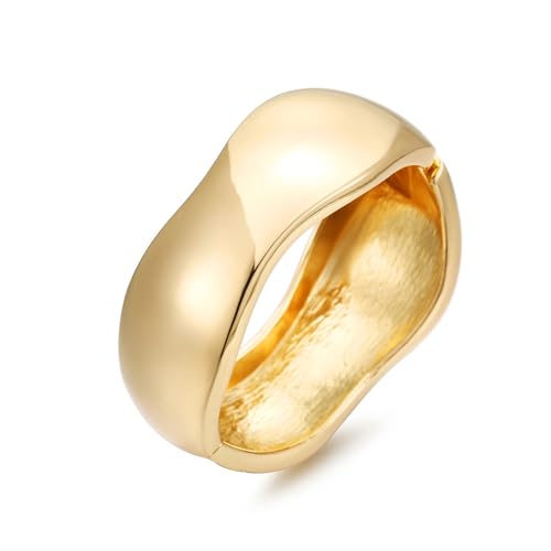 Chunky Gold/Silver Bangle Bracelets for Women Thick Arm Cuff Bangle Bracelet Wrist Wrap Bracelet Jewelry - Main Image