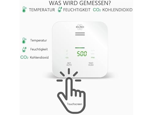 ELRO Connects SF500CO2 Smart WiFi CO2 Meter Kit - Komplettset mit koppelbarem Luftqualitätsmessgerät + K2 Connector