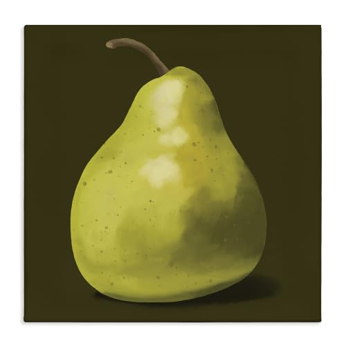 Green Pear Still Life Fruit, 24 x 24 Inch Canvas Wall Art