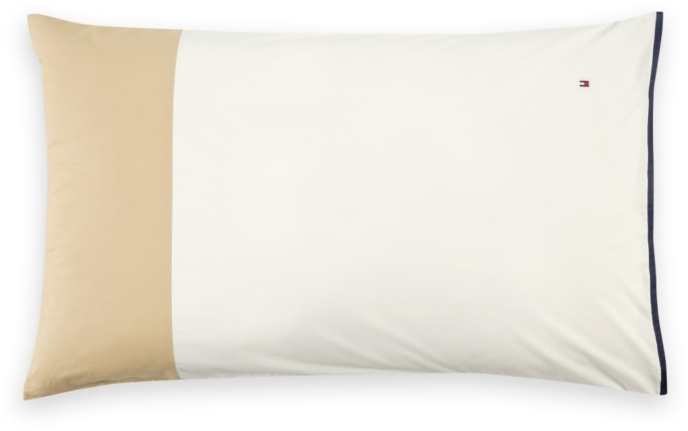Tommy Hilfiger Komplet pościeli Colour Block kolor migdałowy rozmiar 155 x 220 + 80 x 80 cm