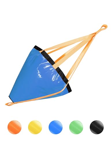 BLUEWING 84in Sea Anchor Drift Sock 840D Nylon Parachute Fishing Drogue for Marine Boat/Jet Ski/Sail, Blue