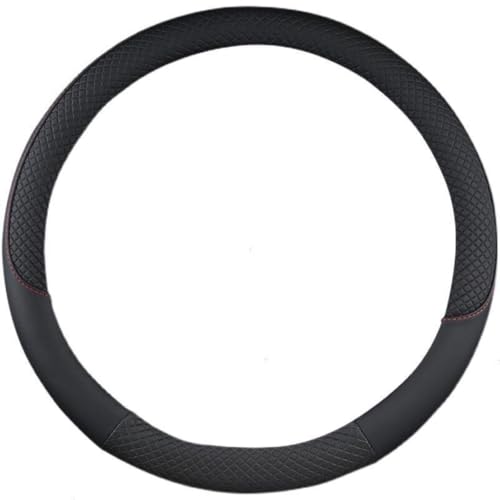 Car Semi Truck Van Leather Steering Wheel Cover Fits 14 15 16 17 18 19 Inch Maximum Grip Non Slip Durable Universal Fit for Most Vehicles (42cm/16.5in Black)