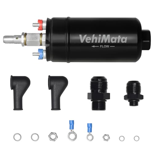 Vehimata External Inline Fuel Pump Universal 300lph Electric Fuel Pump High F...