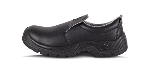 Work Team Zapato de Microfibra sin Cordones, Especial alimentación. Puntera de Acero Anti Impactos. Hombre Negro 40