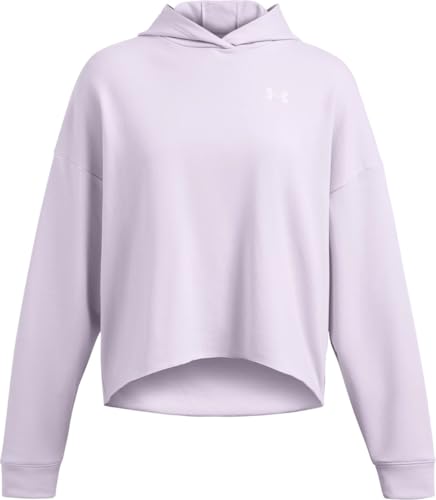 Under Armour Rival Terry Oversized Hoodie, Women's Sweatshirt, Salt Purple/White, X-Small
