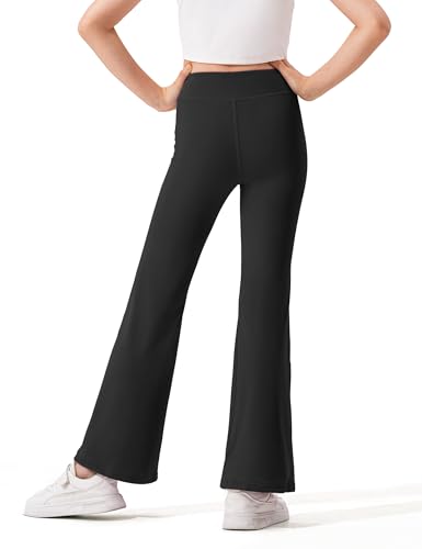 Image of HASMES 3 Pack Girls Flare Leggings Kids Bell Bottom Dance Yoga Pants Activewear