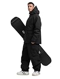 GSOU SNOW Mens Ski Jacket and Pants Set Ski Suit Snowboard Bibs Snowsuit Snow Coats Waterproof Hooded