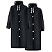 2PCS Reusable Rain Ponchos for Unisex Mens Womens Waterproof Hooded Long Raincoats Lightweight Rain Jackets Black
