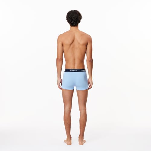Lacoste Men's Cotton Stretch Tricolor Waistband Trunks, 3-Pack3