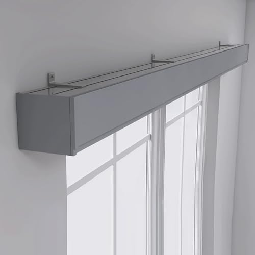 Heavy Duty 3-in-1 1.5m Double Curtain Track System - Versatile Wall/Ceiling Mount with Valance for Elegant Home Decor & Window Treatments, White Finish