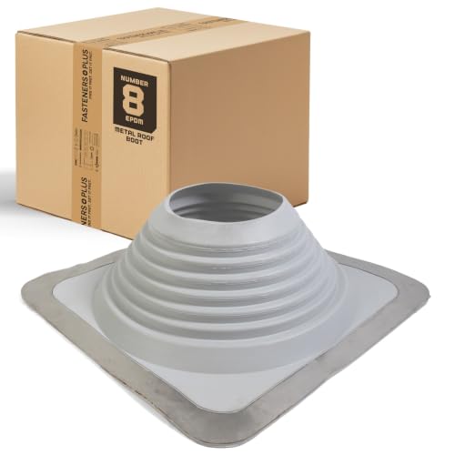 Fasteners Plus #8 Square EPDM Metal Roof Pipe Flashing Boot