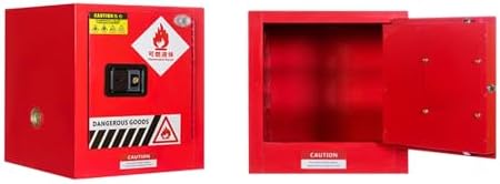 2 Gallon Flammable Storage Cabinet - Industrial Safety Cabinet with Manual Door, Durable Cold Rolled Steel Liquid Storage Solution (Blue) for Hazardous Material Safety