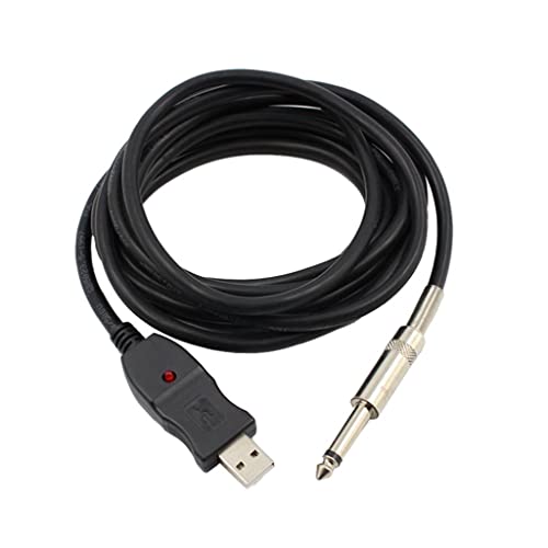 Image of LYLA 9.8ft Guitar Bass 6.5mm Jack to USB Link Connection Instrument Cable Adapter