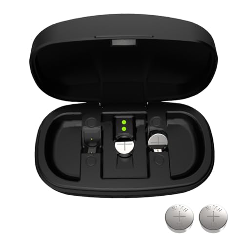 Hearing Aid Battery Charger Station Hearing Aid Battery Charger Travel Case with 28maH Rechargeable Silver-Zinc Battery Size 13 2 Pack for Hearing Aid