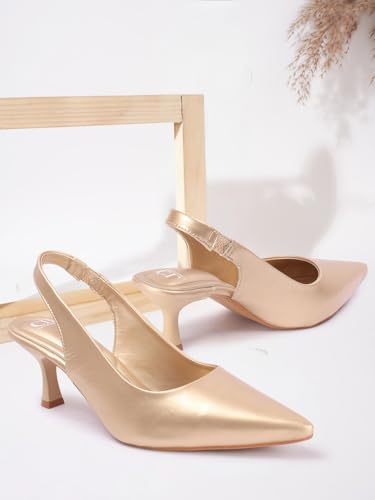 Image of Carlton London Women Stylish Backstap Sandal for Casual Wear, Party and Formal Wear with Stiletto Heels