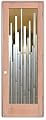 Frosted Glass Interior Door - Mosaics - 3D Enhanced Clear - Geometric - 30" x 84" - Knob on Left - Pull Open - Cherry