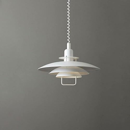 Lampes suspendues rétro LED E27 lustre industriel métal blanc