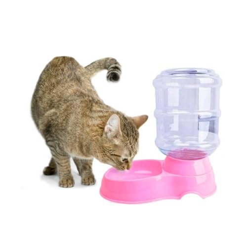 SUGGEST ペット用 自動給水器 ペット給水器 3.5L 自動水飲み器 ペット 猫 犬 丸洗い可 自動給水機 ペット用品 (ピンク)