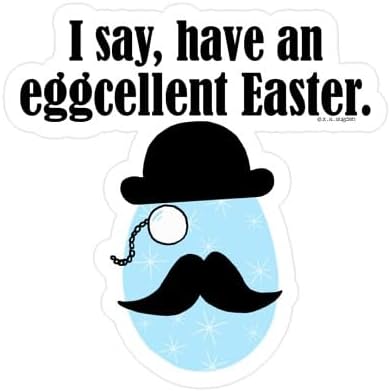 CafePress Eggcellent Easter Small Die Cut Sticker, 3"x4" Matte Finish