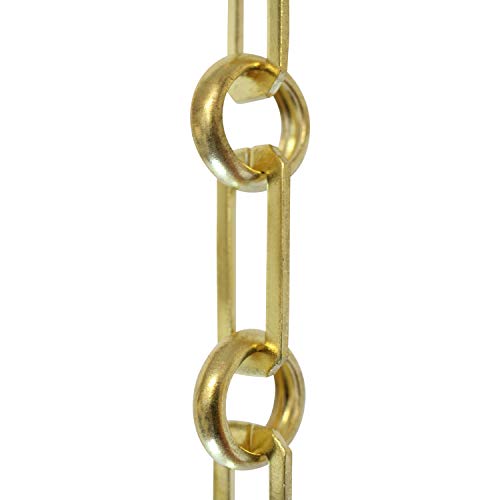 Image of RCH Hardware CH-10-AD Decorative Solid Brass Chain for Hanging, Lighting with Rectangular Cut Edge and Unwelded Links, 1'