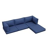 UDPATIO Outdoor Cushions for Patio Furniture with 5 Pillows, Waterproof Patio Furniture Cushions Replacement, 4' Deep Seat Outdoor Sectional Cushions for 4-seat Patio Furniture Chair Sofa Couch, Navy
