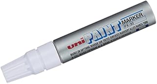 Uni Coloured Broad (4-8.5mm) PX-30 Silver Oil Paint Marker Pen Metal Glass Wood Plastic Stone Outdoor Chisel Nib Tip (Pack Of 1)