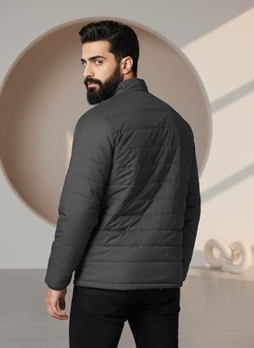 Image of TAGAS JACKET|mans Winter Puffer Jacket| Men's Solid Black Quilted Puffer Jackets | Lightweight Warm Winter Wear | Full Sleeve Front Zip Closure | Casual Outdoor Travel Jacket for Men