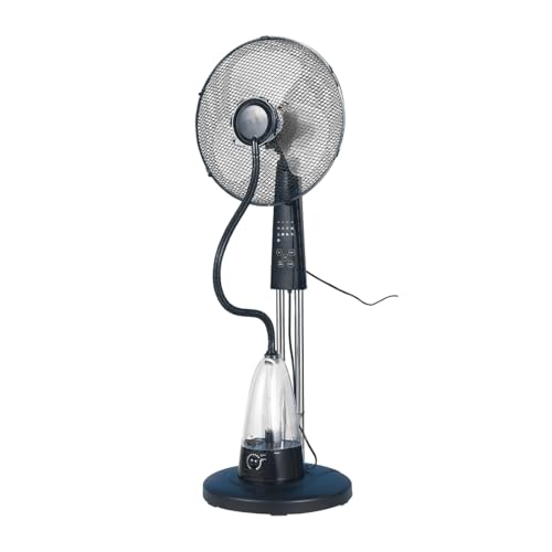 Acomoda Textil – Ventilador Nebulizador de Agua con Mando a Distancia 3 Velocidades y Temporizador. Ventilador Humidificador 4 modos Regulable y Portátil con Ruedas Silencioso para Hogar y Oficina.
