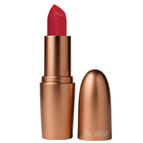 Image of One Wish Creamy Matte Lipstick - Not So Basic Red 28 | Long Lasting | Full Coverage | Smooth Finish | 3.8g
