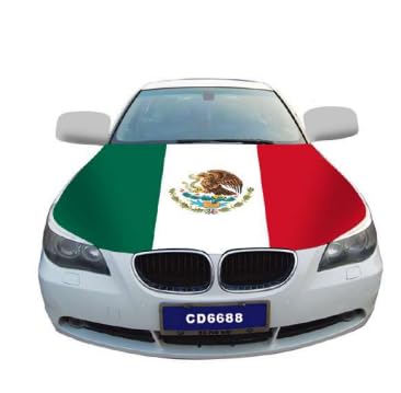 Image of Car Hood Cover Country Flag Hood Cover Durable Weatherproof Universal Fit Car Cover for All Seasons Protection Custom Fit for Cars Trucks SUVs (Mexico.)