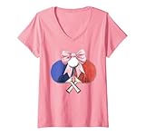 Photo Gallery donna coquette bow table tennis ping pong festa della mamma nastro mamma maglietta con collo a v Photo Gallery donna coquette bow table tennis ping pong festa della mamma nastro mamma maglietta con collo a v