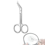 MUROCEA Ciseaux de poche de stomie – Ciseaux de poche avec pointe ronde émoussée pour soins de colostomie et d'iléostomie, en acier inoxydable, 11,2 cm de long, 1 pièce