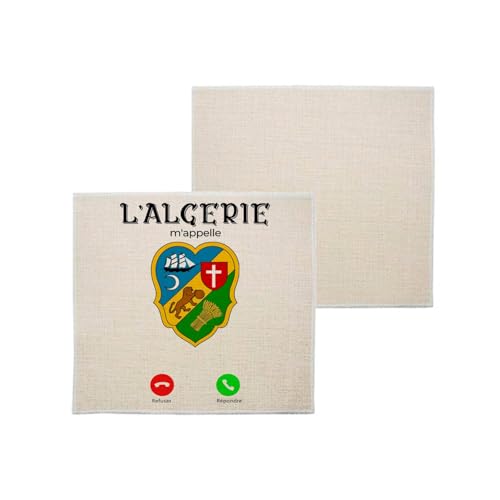 sous Verre en Lin - L'Algérie m'appelle Culture Voyage Alger - 1 unité (100 x 100 mm)