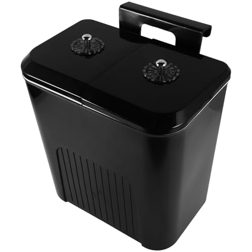 Caneca de basura para cocina con doble compartimento 9L negra