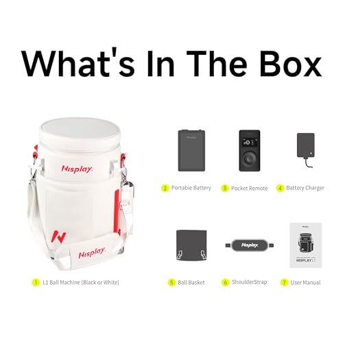 Nisplay Portable Tennis Ball Machine (White)