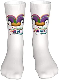 883 Compression Socks Happy April Fools Day Sports Socks Non Slip Athletic Socks Comfort Calf Socks For Walking Jogging Trekking 40cm