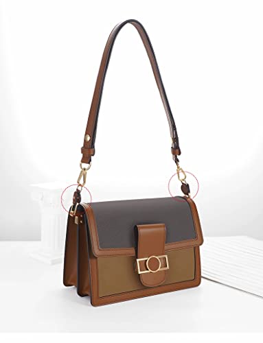 Songkisszq 2Pcs D Rings For Purse Genuine Vachetta Leather Undamaged D Rings Purse Making Supplies For Leather Crossbody Purse Craft(Caramel Color) #TOP6