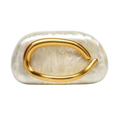 Image of Women Evening Clutch Purse Metal Handle Acrylic Purse Unique Shoulder Bag Causal Handbags for Bride Party Wedding
