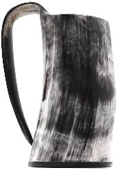 AleHorn Original Handcrafted Authentic Viking Drinking Horn Tankard for Beer Mead Ale - Genuine Medieval Inspired Stein Mug Food Safe Vessel with Handle (20oz)